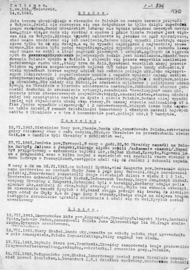 6. Meldunek Komendy Okrêgu Tarnopol Obszaru Lwów Armii Krajowej z 14 IX 1943 r.