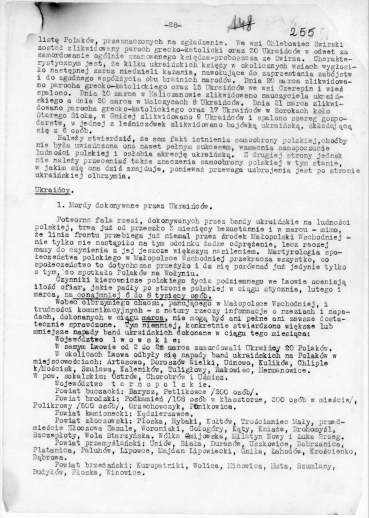 20. Fragment Sprawozdania sytuacyjnego z ziem wschodnich [za] marzec 1944 Sekcji Wschodniej Departamentu