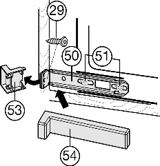 Uruchomienie u Zamontować przesłonę wyrównawczą Fig. 10 (20) po środku urządzenia: wsunąć w rowek i zaczepić w otworach kluczowych. u Przykręcić wszystkie kątowniki mocujące Fig.