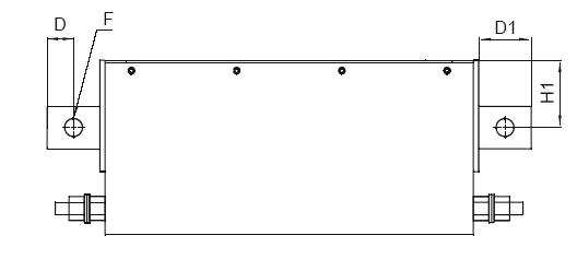 Seria FEP Filtry 3-fazowe sieciowe du ych mocy Single Phase Power Line Filters High Power Wymiary Dimensions Typ Type W W1 X L L1 Y H H1 K M D D1 F I PE FEP 3150 FEP 3180 170 140 155 260 332 115 120