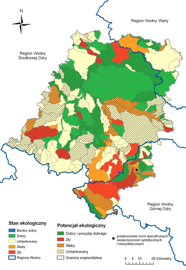 Ryc. 2 Ocena stanu/potencjału ekologcznego j.c.. 2012 r.