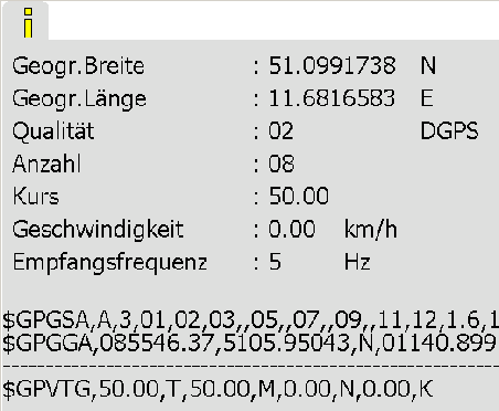 Przegląd aplikacja: GPS Odbiornik GPS SGR1 Konfigurowanie odbywa się automatycznie. Chcąc uzyskać większą dokładność analizy sygnału, można zwiększyć prędkość przesyłania. Wybrać sygnał korekcji.