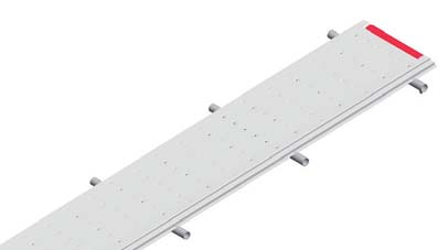 PRZENOŚNIK TAŚMOWY / CONVEYOR BELT Segment środkowy Middle segment SEGMENT ŚRODKOWY TYPU FLEX MIDDLE SEGMENT TYPE FLEX M20 12 mm Wałek zwrotny z powłoką z tworzywa sztucznego Plastic return roller