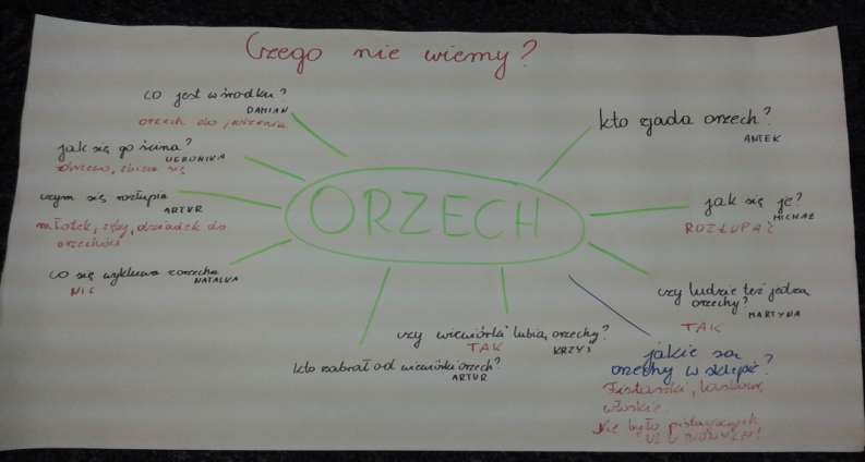 RUSZAMY - I ETAP - Sprawdzamy, co dzieci wiedzą na dany temat, czego nie Tworzymy siatkę