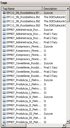 2) Panel Zmiennych (Tags) W tym miejscu