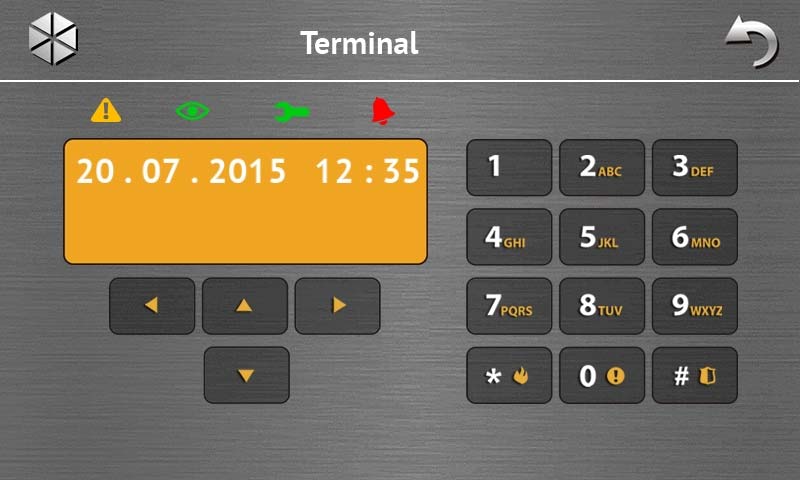 SATEL INT-TSH 13 Terminal Terminal umożliwia obsługę i programowanie systemu alarmowego w identyczny sposób, jak przy pomocy manipulatora LCD z menu tekstowym.