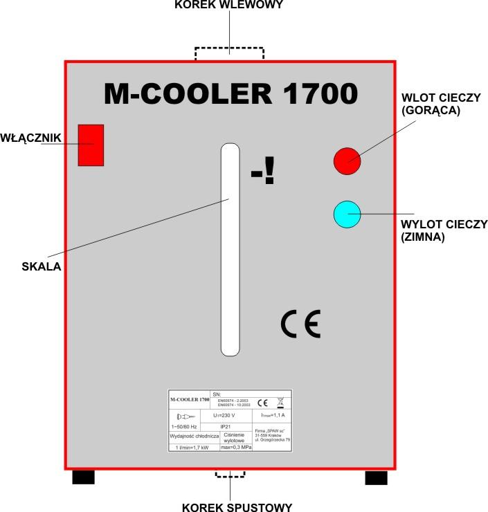 4. URUCHOMIENIE I EKSPLOATACJA Urządzenie do chłodzenia wody typu M-COOLER 1700/1700R powinno być eksploatowane w następujących warunkach: temperatura otoczenia podczas pracy (-10oC + 40oC),