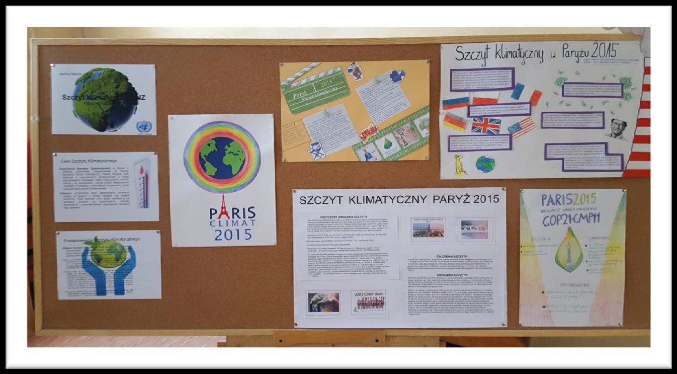 GAZETKA SZKOLNA SZCZYT KLIMATYCZNY W PARYŻU Uczniowie klas I A, B, C gimnazjum na lekcji