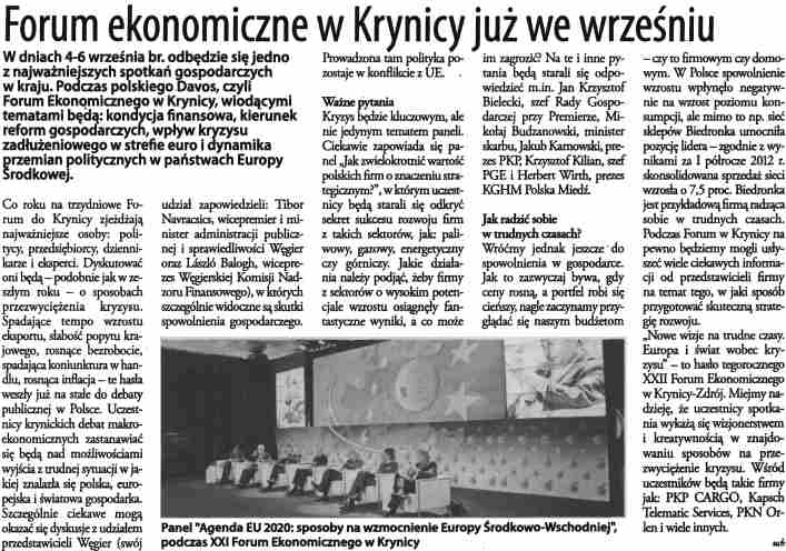 Gazeta Finansowa Warszawa 24.08.2012 (dokończenie ze str.