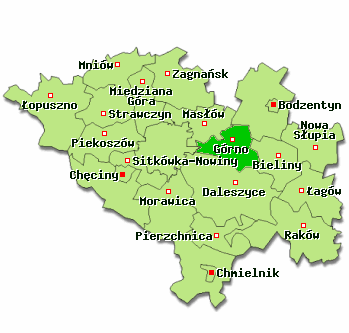 1 Charakterystyka Gminy Górno 1.1 Położenie 1 Gmina Górno położona jest w centralnej części województwa świętokrzyskiego, w powiecie kieleckim, w odległości ok. 15 km na wschód od Kielc.