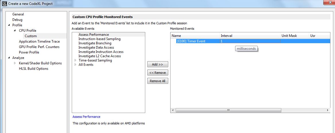 Profile/profile settings/cpu profile/custom określanie