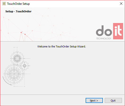 2. PIERWSZE KROKI Z TouchOrder Instalacja Instalacja programu możliwa jest z wykorzystaniem pobranego ze strony www.doittechnology.pl lub www.surface.pl pliku instalacyjnego TouchOrderSetup.exe.