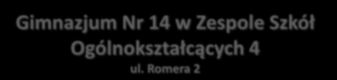 Gimnazjum Nr 14 w Zespole Szkół Ogólnokształcących 4 ul.