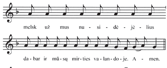 132 Alfonsas Motuzas VEPRIŲ KALVARIJŲ MALDOS IR GIESMĖS Vilniaus Verkių Kalvarijų Kryžiaus kelių giesmių melodijos 294 : 294 Vilniaus Verkių Kalvarijų