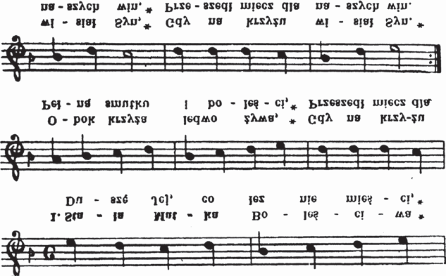 V SKYRIUS 143 Vepriø ir Vilniaus Verkių Kalvarijø istoriografiniai, apeigų ir muzikos sugretinimai Žemaičių Kalvarijos Kryžiaus kelio giesmės Stovi Motina melodija 310 : Vilniaus Verkių Kalvarijų