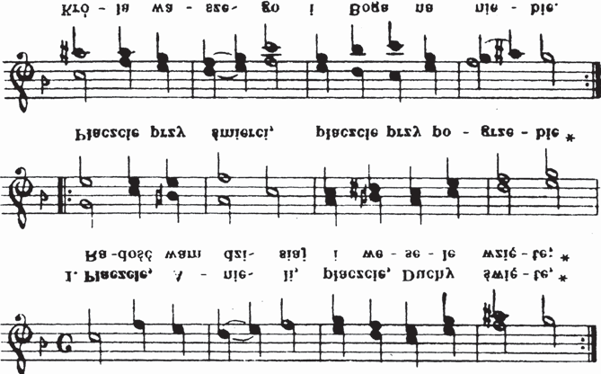 168 Alfonsas Motuzas VEPRIŲ KALVARIJŲ MALDOS IR GIESMĖS Lenkiškos suplikacijos Święty Boże melodija 361 : Remiantis melodijų pavyzdžiais galima nesutikti su kun. dr. J.
