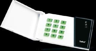 MODUŁY KONTROLI DOSTĘPU W SYSTEMIE INT-SZ-BL Zamek szyfrowy diody LED pokazujące stan przejścia alarmy NAPAD, POŻAR, POMOC wywoływane z klawiatury sygnalizacja dźwiękowa pozostawienia otwartych drzwi