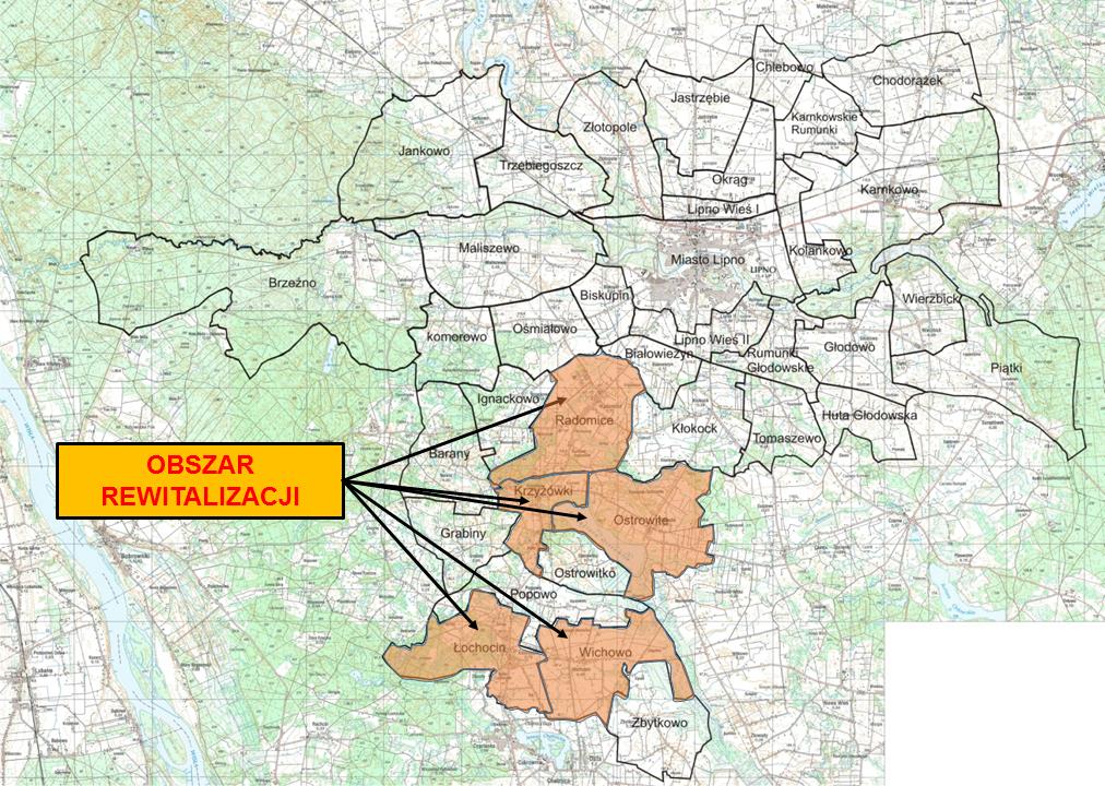 Rewitalizacji, pracownikami Urzędu Gminy oraz władzami Gminy Lipno, dokonano wyboru obszarów rewitalizowanych, na których podjęte zostaną działania rewitalizacyjne.