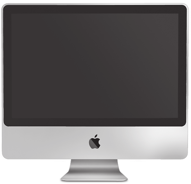 Zawartość pudełka W pudełku z komputerem imac znajduje się klawiatura Apple, mysz Mighty Mouse oraz