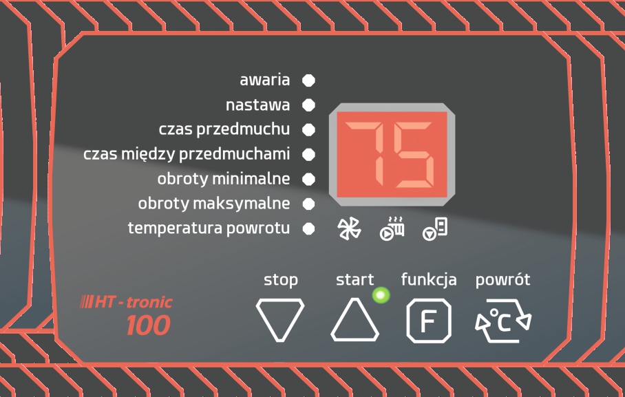 5 75 ź AWARIA - lampka sygnalizuje awarię np.