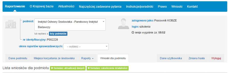 20) Forma zakończenia działalności (pole wyświetlane jeżeli w polu Rodzaj miejsca korzystania ze środowiska wybrano eksploatacja instalacji oraz wprowadzono datę w pole Data zakończenia