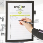 PRODUKTY KONFERENCYJNE ramki magnetyczne DURABE DURAFRAME SAMOPRYEPNE RAMKI MAGNETYCNE - informacyjne z odchylaną magnetyczną przednią stroną - łatwa i szybka zmiana informacji - możliwość