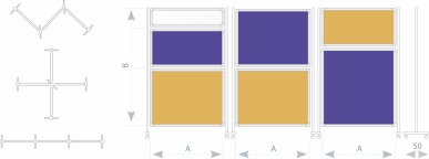 PRODUKTY KONFERENCYJNE tablice moderacyjne, gabloty TABICE MODERACYJNE 2X3 - dwustronne tablice o powierzchni korkowej, suchościeralno - magnetycznej lub tekstylnej w kolorze niebieskim (kolor