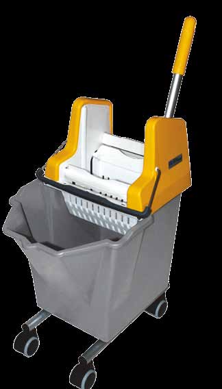 Cleanboy bucket on wheels Cleaning kit with: - professional wringer, - dirt