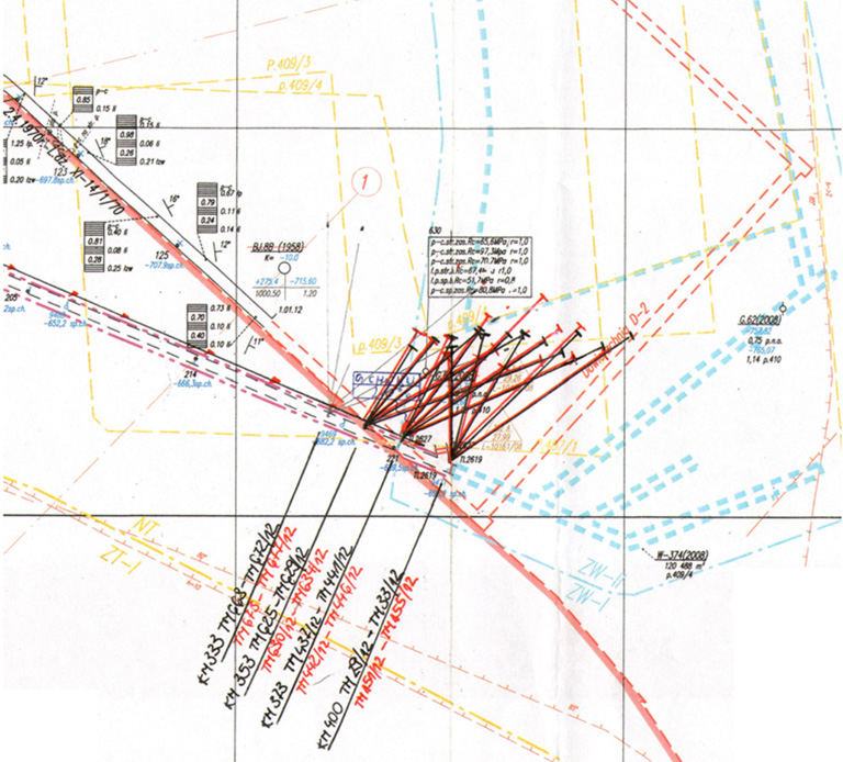 624 was caused by the absence of a decompression zone in the area where the boreholes were drilled.