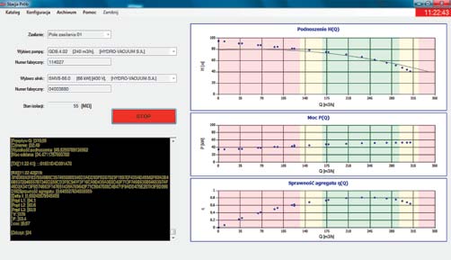 twarza dane oraz parametry pomiarowe. System dokonuje oceny próby w odniesieniu do wybranej normy. Na rys. 12 pokazano konsolę sterującą wyświetlaną na ekranie monitora.