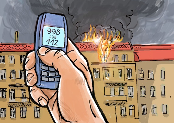 Jeśli zauważyłeś pożar WYJDŹ Z DOMU ZOSTAŃ NA ZEWNĄTRZ