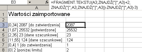 Trik 5 Wydzielenie określonych znaków z dłuŝszego ciągu tekstowego http://www.excelwpraktyce.pl/eletter_przyklady/eletter148/5_wydzielenie_fragmentu.