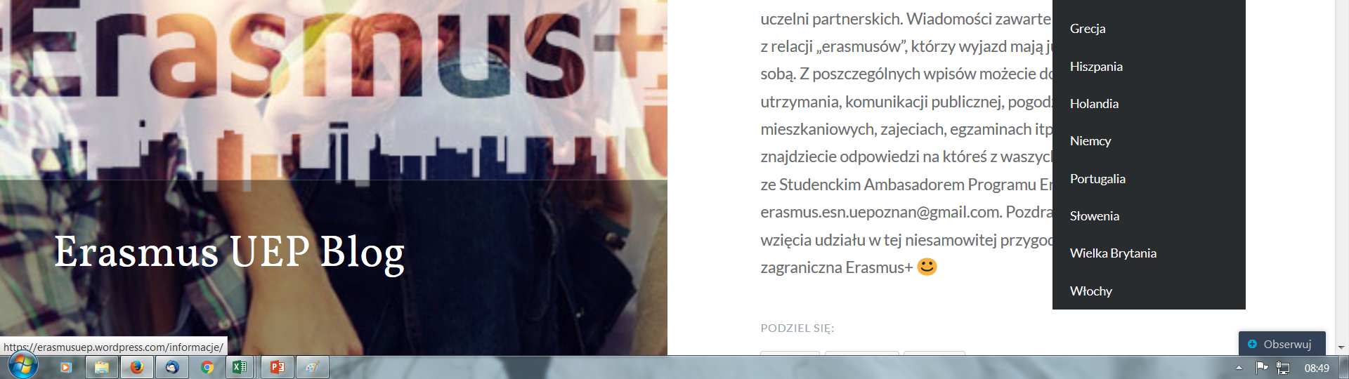 Erasmus+ UEP blog