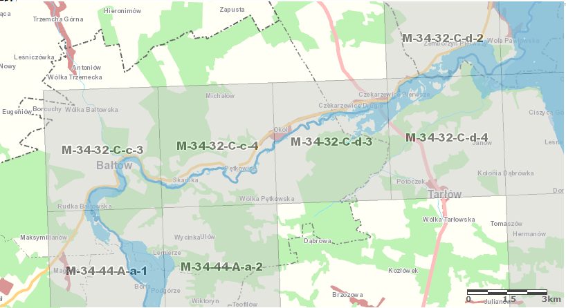 Mapa 9 Zagrożenie powodziowe na terenie gminy Bałtów Legenda Obszar zagrożenia powodziowego Prawdopodobieństwo wystąpienia powodzi Drogi krajowe wojewódzkie Pokrycie terenu wody powierzchniowe tereny