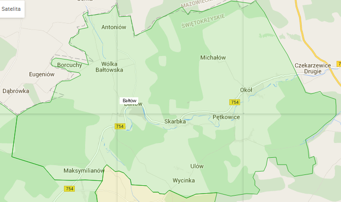 Mapa 11 Lasy na terenie Gminy Bałtów Źródło: http://ostrowiec.geoportal2.