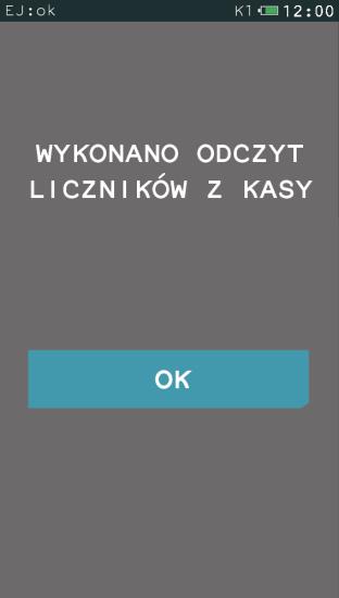 Widok ekranu w czasie odczytu Widok ekranu po zakończeniu odczytu Zapis grafik do kasy FUNKCJE > FUNKCJE KIEROWNIKA > USB > ZAPIS GRAFIK DO KASY Po podłączeniu do złącza USB nośnika zewnętrznego z