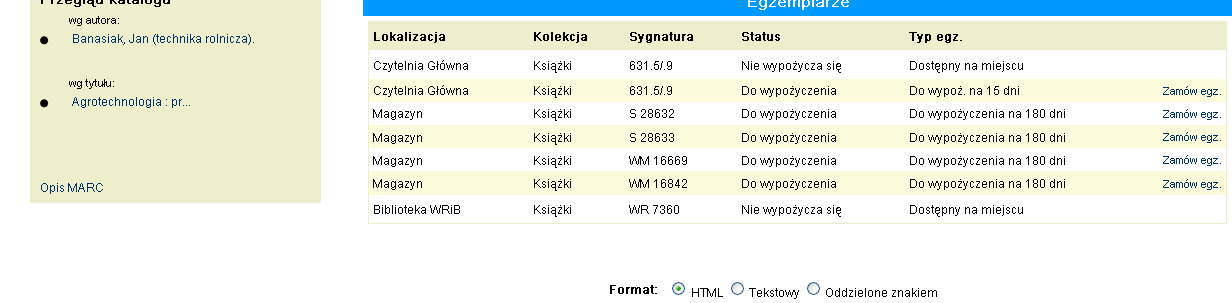 Zamawianie ksiąŝek poprzez katalog