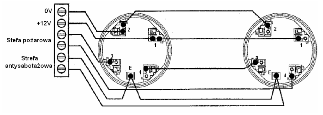 4. Podłączenie Różne zastosowania czujek wymaga odpowiedniego podłączenia elektrycznego. Poniżej kilka schematycznych podłączeń.