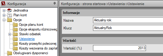 Otwarcie roku 2016 krok 19 (automatyczne logowanie się do nowego roku) Podczas logowania system domyślnie podpowiada rok bieżący.