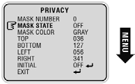 6. PRIVACY (Prywatność) Wybierz opcję PRIVACY (Prywatność) za pomocą. przycisku TELE/WIDE i naciśnij przycisk MENU, aby. uaktywnić opcję PRIVACY (Prywatność). A.