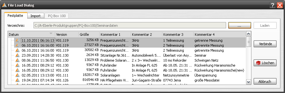 wir regeln das Dodawanie pomiarów częściowych do pomiaru całkowitego Programem Data Converter można do pomiaru całkowitego dodawać pomiary częściowe.