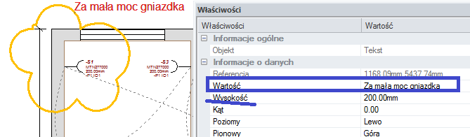 Użytkownik lub sprawdzający może wprowadzać komentarze w celu poprawy rysunku.
