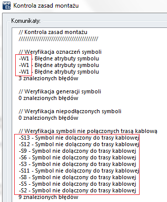 Zadeklarować kolejno wszystkie odcinki montażowe trasy. Całkowita długość poprawnie zdefiniowanej trasy z zapasem powinna wynosić około 19 metrów. Dobrać kabel YDY 3x2,5.