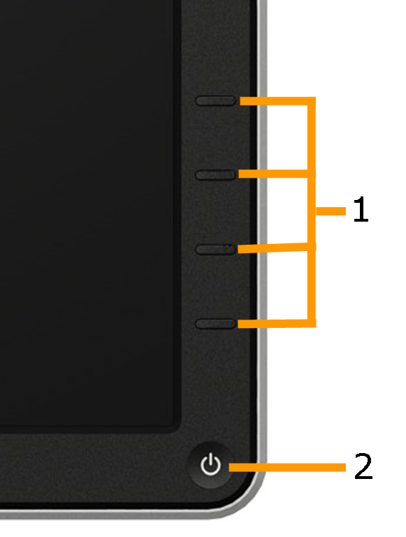 1 Montážne otvory VESA (100 mm) Pohľad zozadu so stojanom monitora Slúžia na montáž monitora.