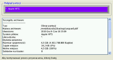 6. Na stronie powitalnej kreatora kliknij przycisk Dalej. 26 7. Na stronie Co przywrócić kliknij standardowy przycisk przeglądania [...] w celu znalezienia żądanego archiwum.