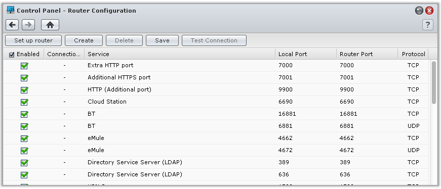 Synology RackStation Przewodnik użytkownika Konfigurowanie reguł przekierowania portów w routerze Jeśli serwer Synology RackStation jest podłączony do intranetu, można skonfigurować reguły
