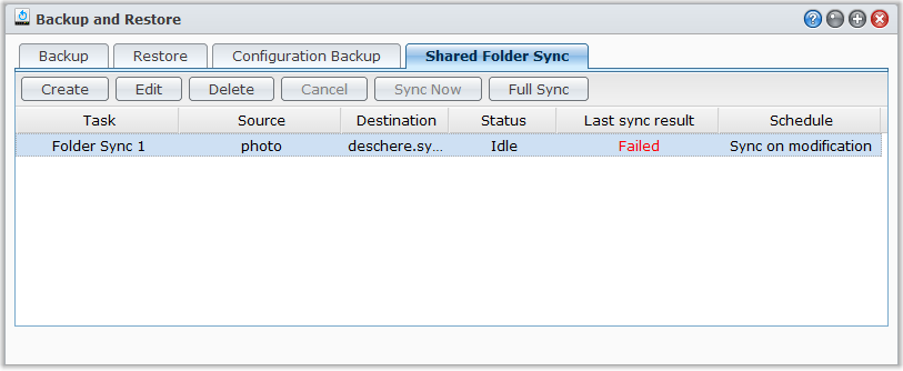 Więcej informacji Synology RackStation Przewodnik użytkownika Zostanie utworzona kopia zapasowa konfiguracji następujących elementów: użytkownicy, grupy i foldery współdzielone; grupa robocza, domena