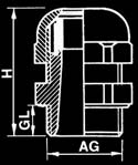 HP ECO Dławnice metryczne i PG z nakrętką sześciokątną HP e CO Cable screw glands with locknut, metric and PG Materiał/ poliamid / polyamide Kolor/colour: (RAL 0) i (RAL 00)/ (RAL 0 and (RAL 00)