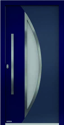 LILLA PVC ALUMINIUM PVC LILLA 82 mm Granatowy (RAL 5002) / Ciemnoniebieski (RAL 7015) Biały (RAL 9016) Od zewnątrz: aplikacje ze stali szlachetnej, matowej szczotkowanej Q-10, dł.