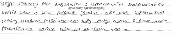 Ad. I. Tytuł pracy egzaminacyjnej. Tytuł pracy formułowany był prawidłowo przez zdecydowaną większość zdających. Zawierał on wszystkie informacje wynikające z treści zadania.